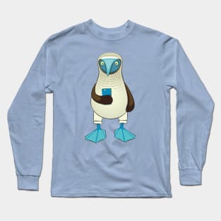 Blue-footed Booby with Phone Long Sleeve T-Shirt